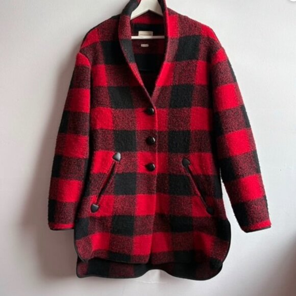Isabel Marant Étoile Buffalo Plaid Wool Jacket - Picture 1 of 6